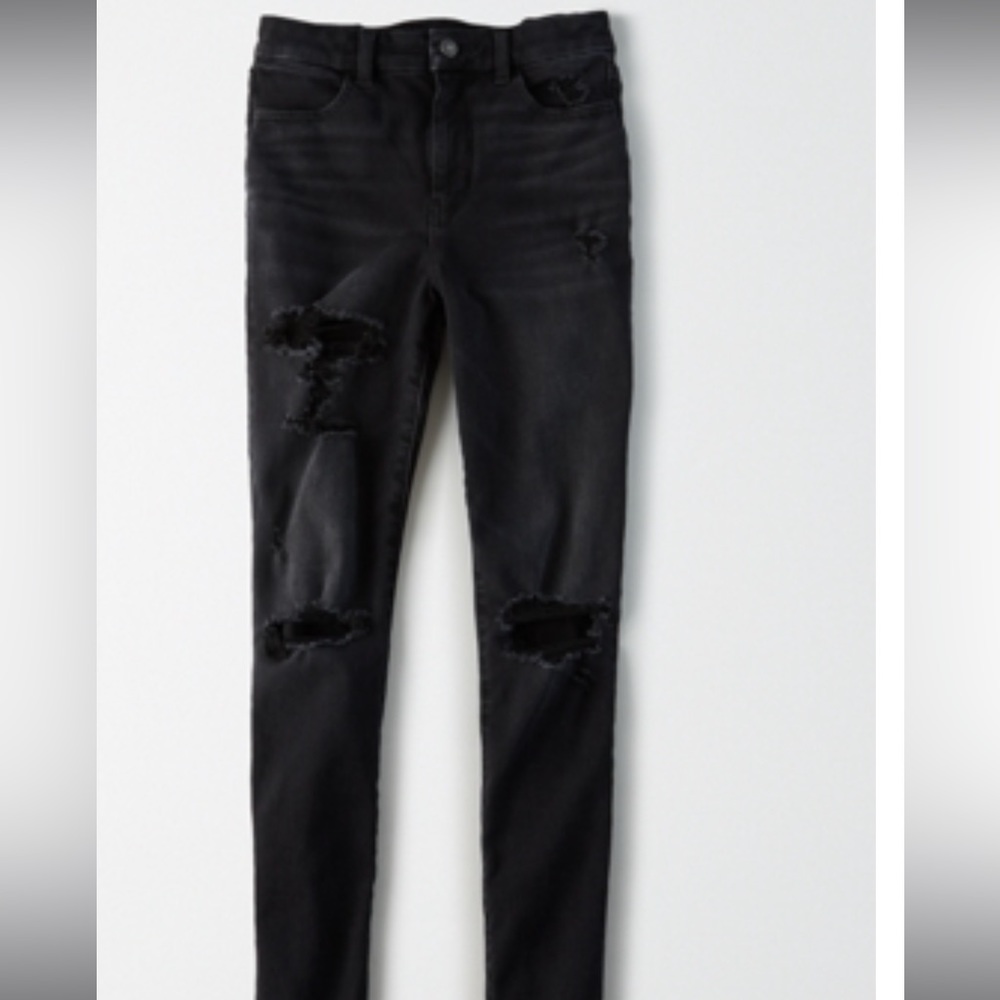 American Eagle Curvy Super High-Waisted jegging In Color Washed Blsck